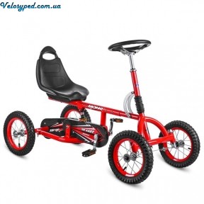 Велокарт Bambi M 1697 - 12 надувные резиновые колеса 12 дюймов Амортизатор 126см  RED - 1342